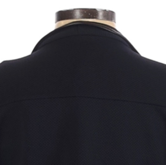 Calvin Klein Blue Open Front Basket Weave Moto Jacket - Picture 6 of 8